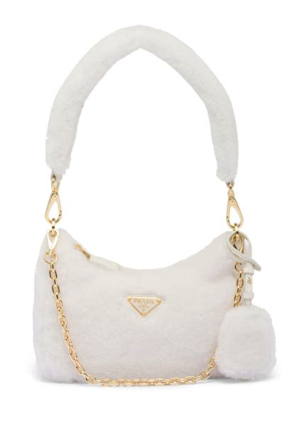 fluffy white prada bag|farfetch prada tote bag.